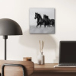 Paarden - Gras - Zwart - Wit aluminium wit klein -sfeer5