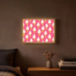 Softijs - Horentje - Roze Light Box met batterij (Wandlamp) middel 907 -sfeer4