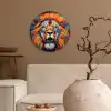 Leeuw - Graffiti - Dieren - Zwart Wandcirkel kunststof plaat 5mm dik klein -sfeer1
