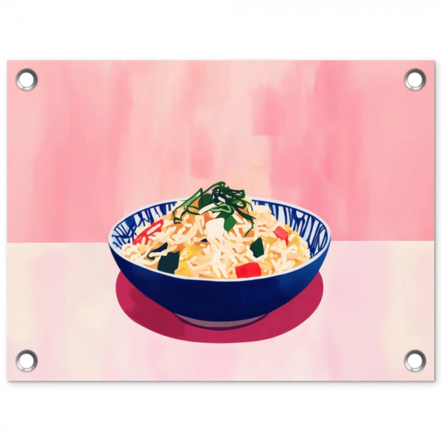 Rijst - Illustratie - Kom - Groente tuinposter los doek klein -3d