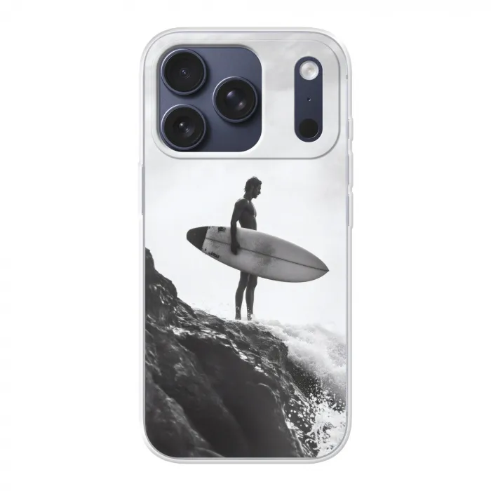 Surfer - Rots - Oceaan - Golven Telefoonhoesje iPhone 17 Pro klein -3d