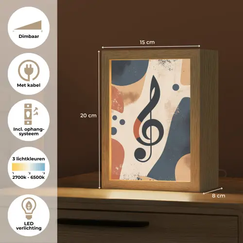 Sleutel - G - Abstract - Beige Light Box met kabel (Tafellamp) klein -USP_NL