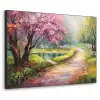 Watercolor - Natuur - Bomen - Kunst - Bloemen Textielframe zwart klein -3d
