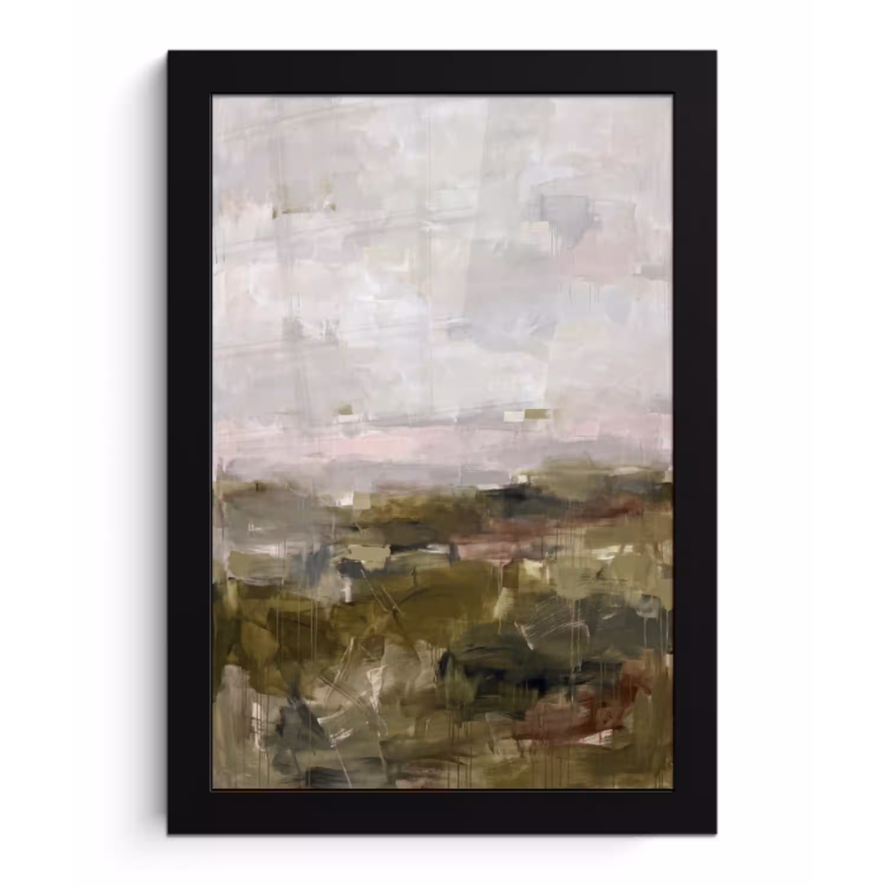 Abstract - Gelaagd - Kunst - Modern - Grijs-Groen fotolijst zwart zonder passe partout klein -3d