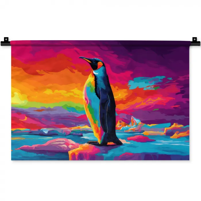 Ijsschots - Pinguïn - Abstract - Lucht Wandkleed katoen klein -zz3d