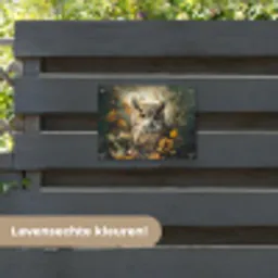 Uil - Vogels - Bloemen - Natuur tuinposter los doek klein -sfeer3