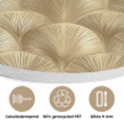 Patroon - Waaier -  Goud Akoestische PET Vilt - Rond klein 838 -closeup_NL