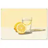 Glas - Citroenschijfjes - Geel tuinposter los doek groot -3d