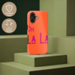 Oh la la - Oranje - Roze - Scheeflettertype Toughcase MagSafe Apple iPhone 17 klein -USP_PrintM_DE