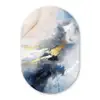 Blauw - Modern - Marmer - Abstract - Goud Wandcirkel Ovaal Forex klein -3d