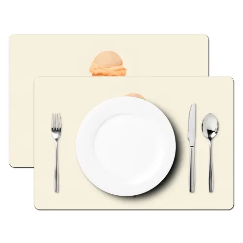 Minimalistisch - Schepijs - Hoorntje - Beige Placemat vinyl groot -zzsfeer2_Kitchenyeah-website