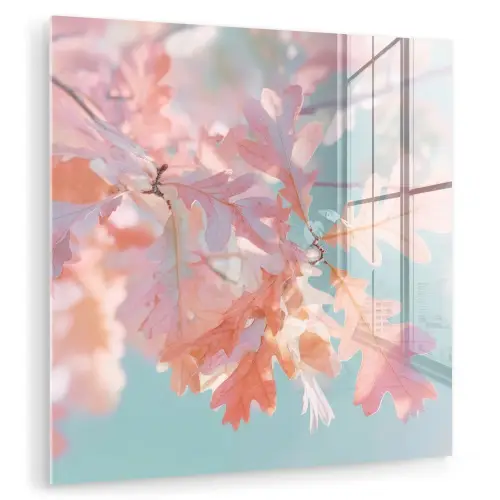 Eikenbladeren - Takken - Roze plexiglas 5mm klein -zzzproduct_nieuw