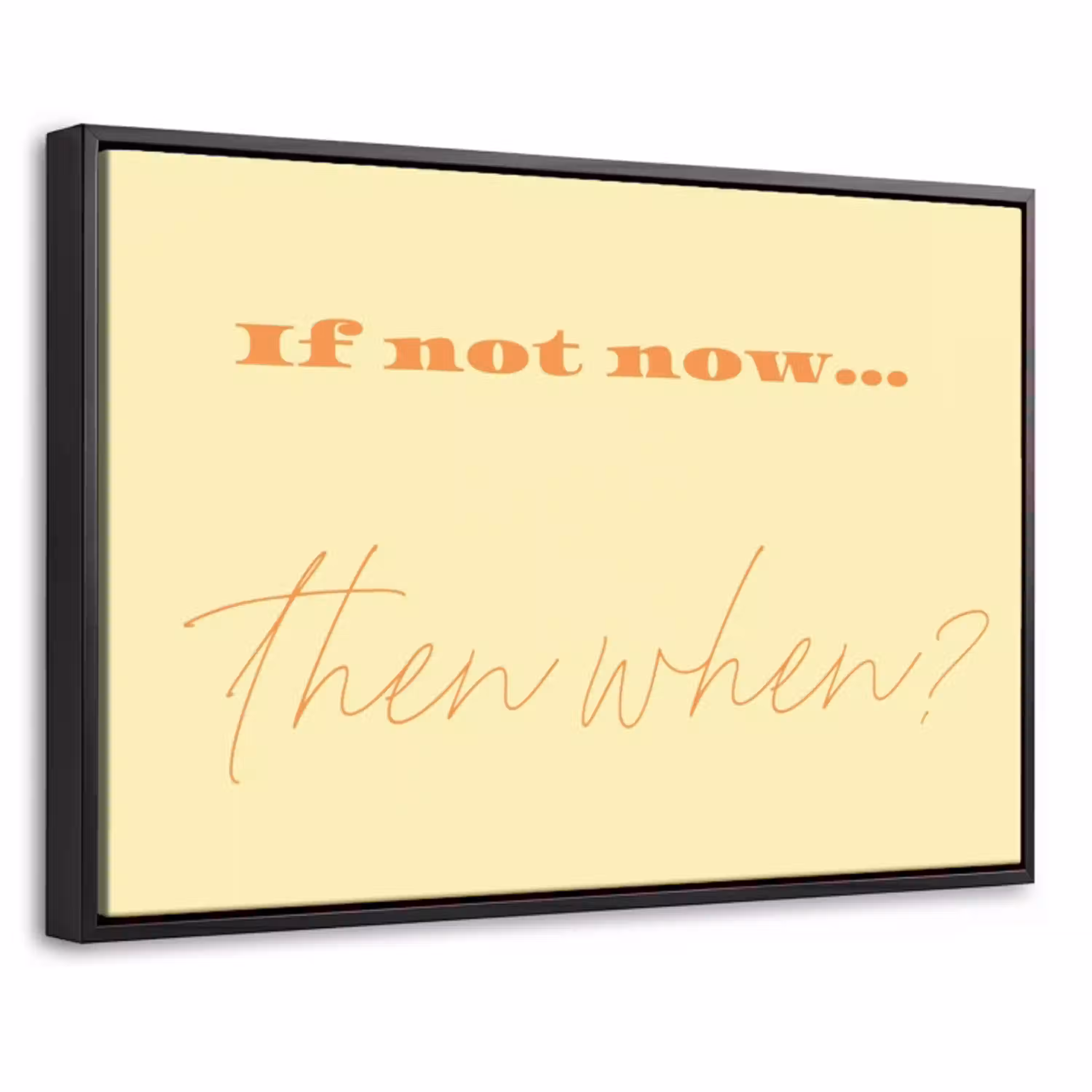 Geel - Oranje - if not now then when Canvas met baklijst klein -threedimensional_3d_global