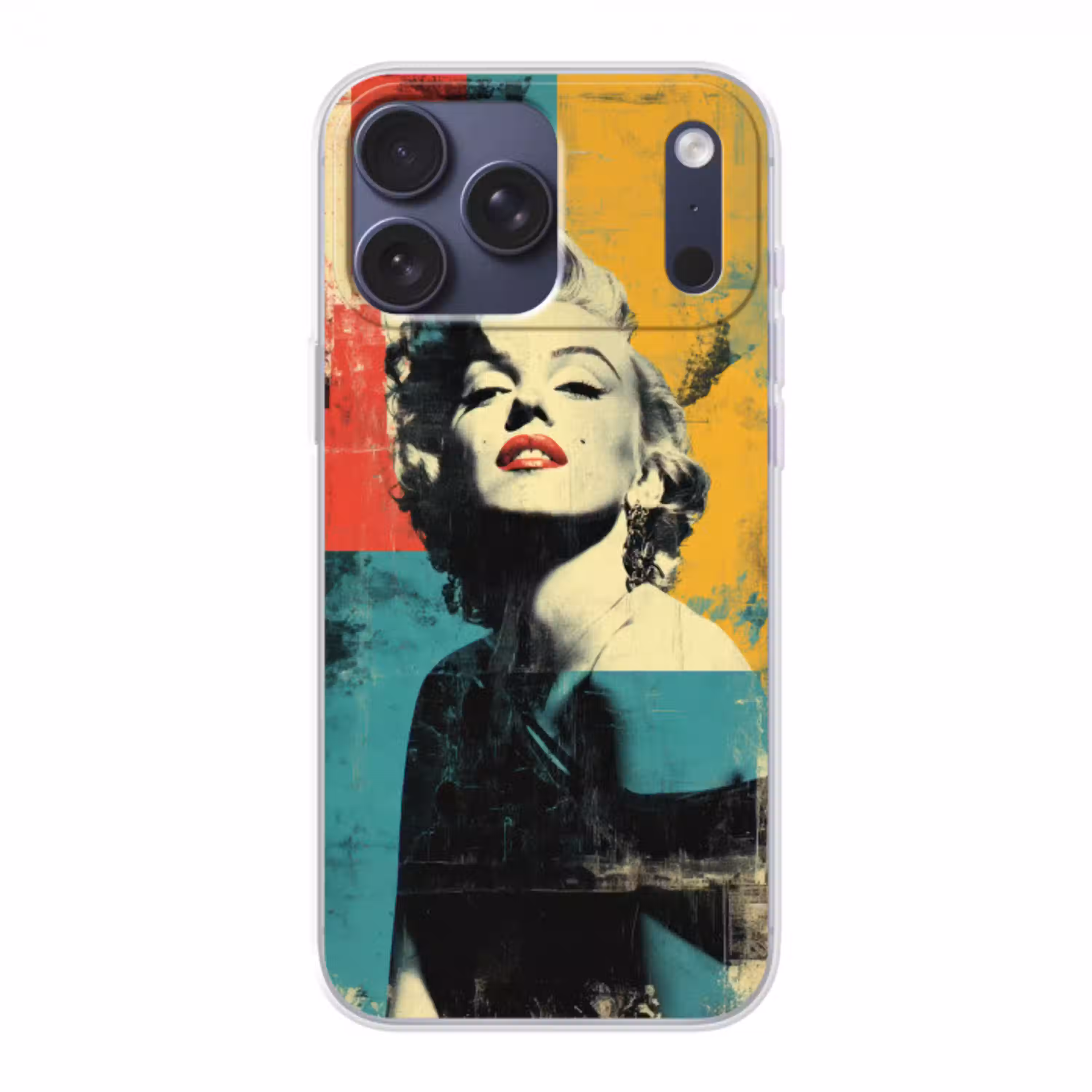 Vrouw - Rode lippen - Abstracte kleurvlakken - Popartuistraling Telefoonhoesje iPhone 17 Pro Max klein -3d