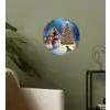 Kerstwonder - Winteravond - Kleurrijk Wandcirkel behangsticker klein -sfeer2