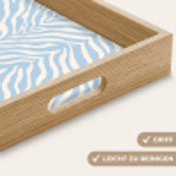 Zebra - Motief - Blauw - Wit Dienblad Rechthoek middel 911 -USP_HandgreepDE