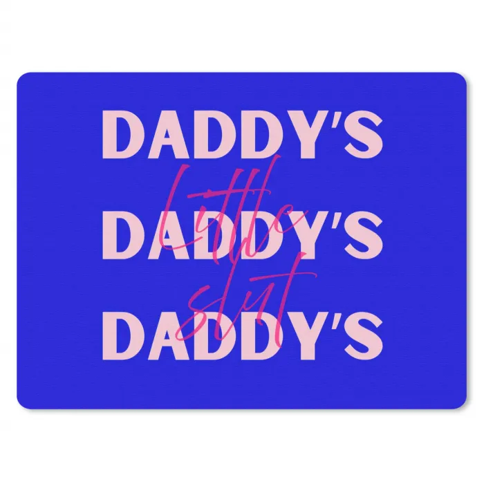 Blauw - Daddy's - Blokletters muismat rubber klein -3d