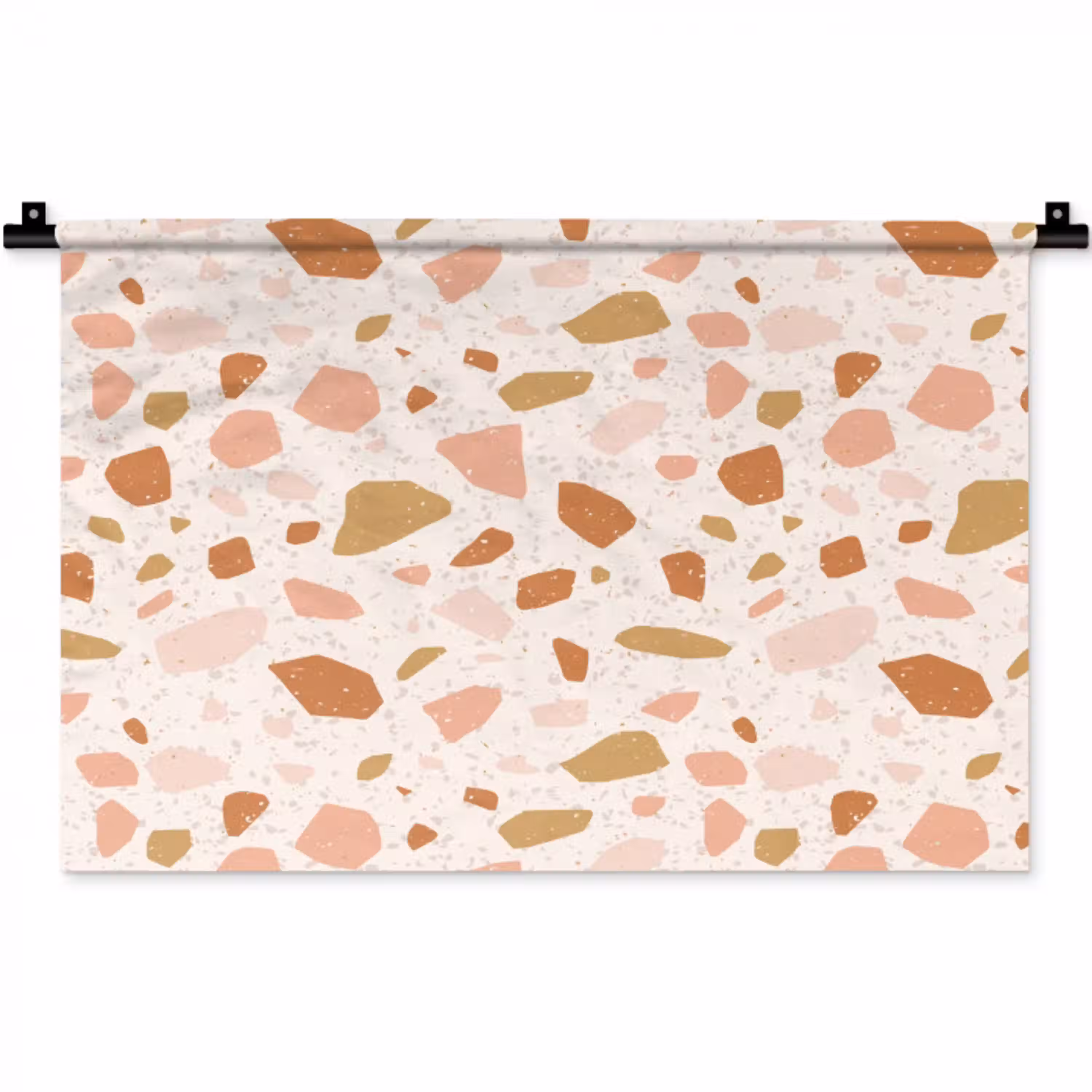 Terrazzo -  Patroon - Kleurrijk - Zalm Wandkleed katoen klein 269 -zz3d