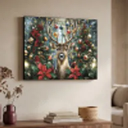 Kerstfeest - Dennenbos - Rood Textielframe zwart klein -sfeer3