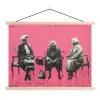 Graffiti - Vintage - Zwart - Street art - Roze - Banksy textielposter latten blank klein -3d