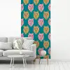 Kattengezichten - Sterren - Turquoise fotobehang vinyl groot 64 -woonkamer