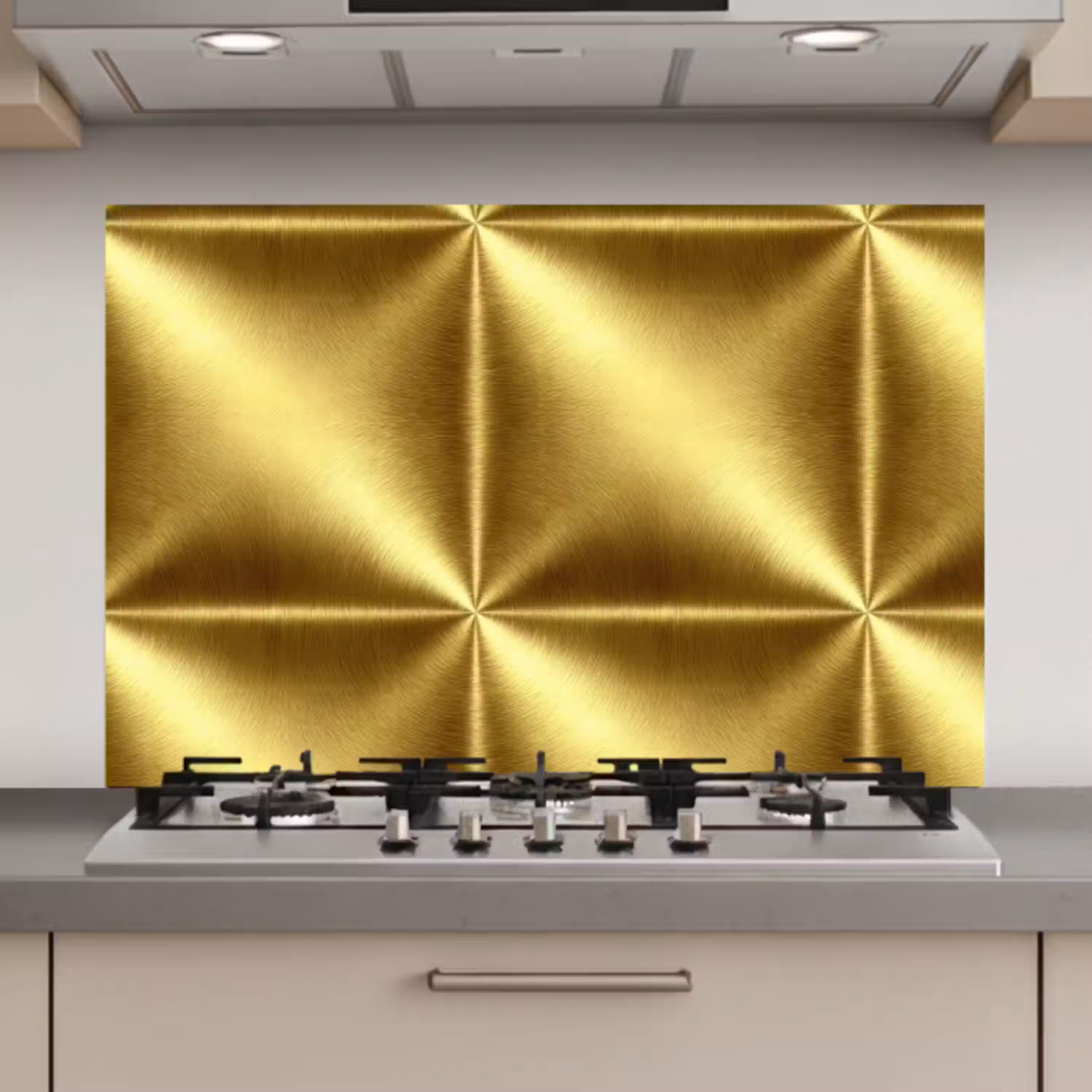 Textuur - Geborsteld Goud - Industrieel - Metallic keuken achterwand spatscherm klein 900 -3d_website
