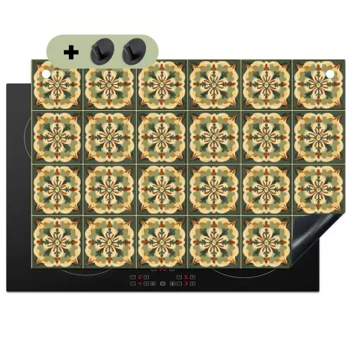 Ornament - Patroon - Groen Inductie beschemer met haakjes klein 777 -3d