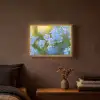 Bloemetjes - Blauw - Vergeet mij nietjes Light Box met batterij (Wandlamp) middel -sfeer4