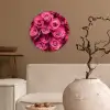 Rozen - Pink - Bloem Wandcirkel kunststof plaat 5mm dik klein -sfeer1