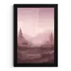 Landschap - Mistig - Roze fotolijst zwart zonder passe partout klein -3d