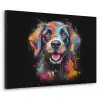 Graffiti - Hond - Zwart - Kleuren Textielframe zwart klein -3d