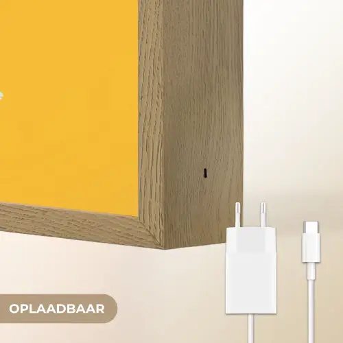 Geel - Blauw - Here comes the sun Light Box met batterij (Wandlamp) middel -USP_websiteoplaadbaarNL