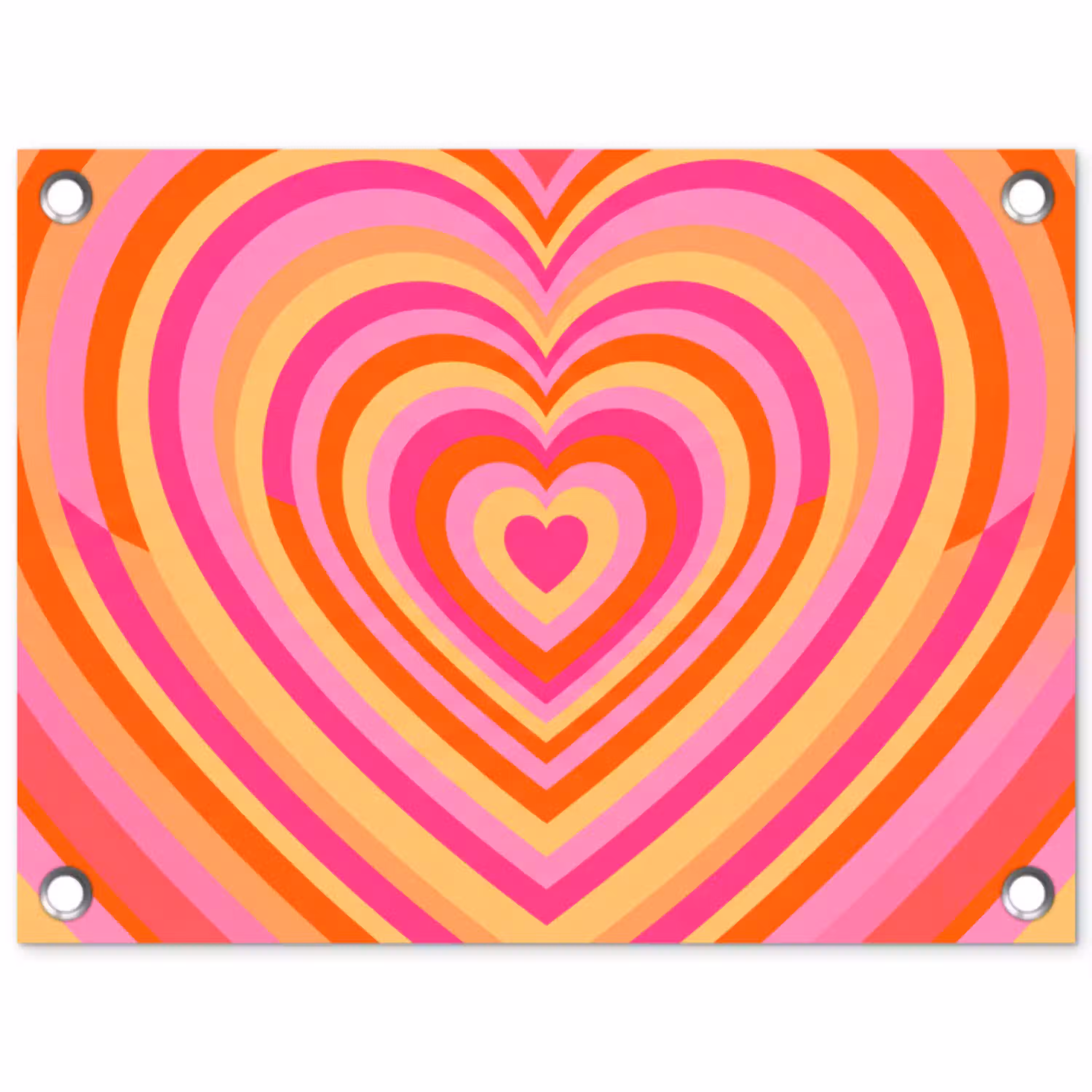 Hart - Concentrisch - Abstract - Liefde - Kleurrijk tuinposter los doek klein -3d