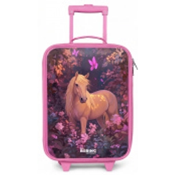 Paard - Bloemen - Paars - Vlinder Kinderkoffer - Roze klein -zz3dotto