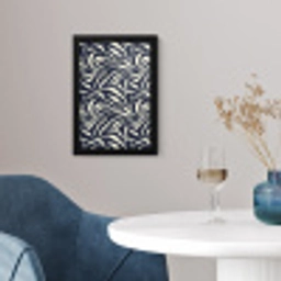 Bladvormen - Blauw - Patroon - Wit fotolijst zwart zonder passe partout klein 224 -sfeer4