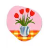 Tulpen - Roze - Vaas Wandcirkel Organisch Forex 3mm klein -3d