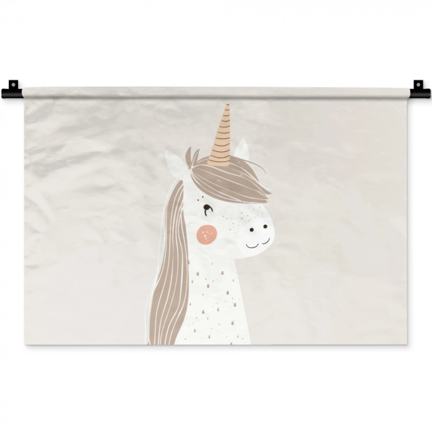 Eenhoorn - Pastel kleuren - Unicorn Wandkleed katoen klein -zz3d