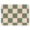 Schaakbord print - Groen - Beige - Blokjes muismat rubber klein -3d