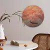 Zee - Boot - Wolken - Oranje Akoestische PET Vilt - Rond klein -sfeer3