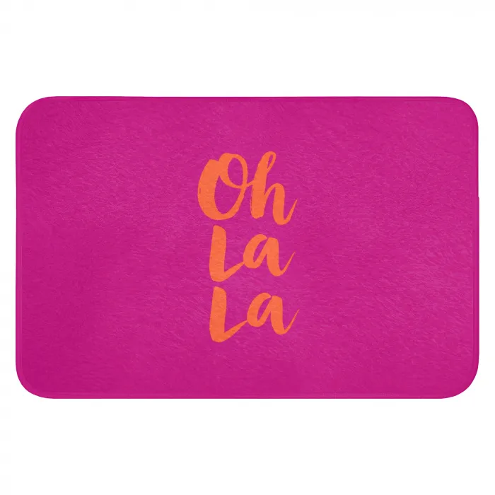 Oh la la - Roze - Oranje - Minimalistisch Badmat klein -3d