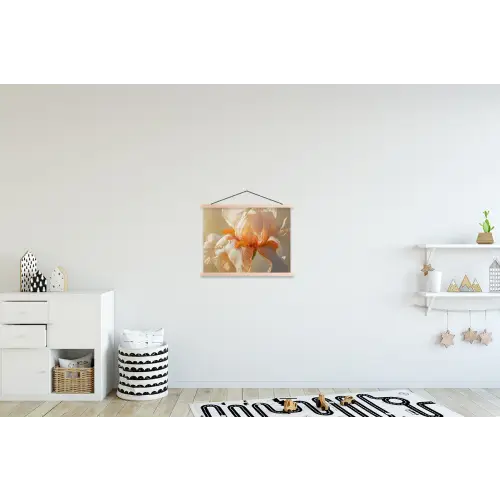 Close up - Oranje - Iris textielposter latten blank klein -kinderkamer