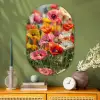 Bloemenveld - Klaprozen - Kleurrijk Wandcirkel Ovaal Glas middel -sfeer2