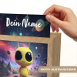 Alien - Ruimte - Geel - Planeten Light Box met kabel (Wandlamp kind) klein -USP_websiteprintDE