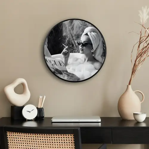 Relaxt - Bad - Zwart - Wit Fotolijst rond zonder passe partout klein -sfeer1
