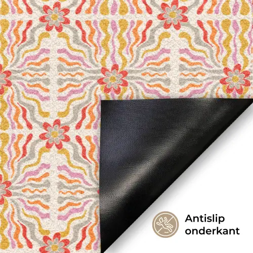 Patroon - Retro - Kleur Deurmat klein 898 -antislip_NL