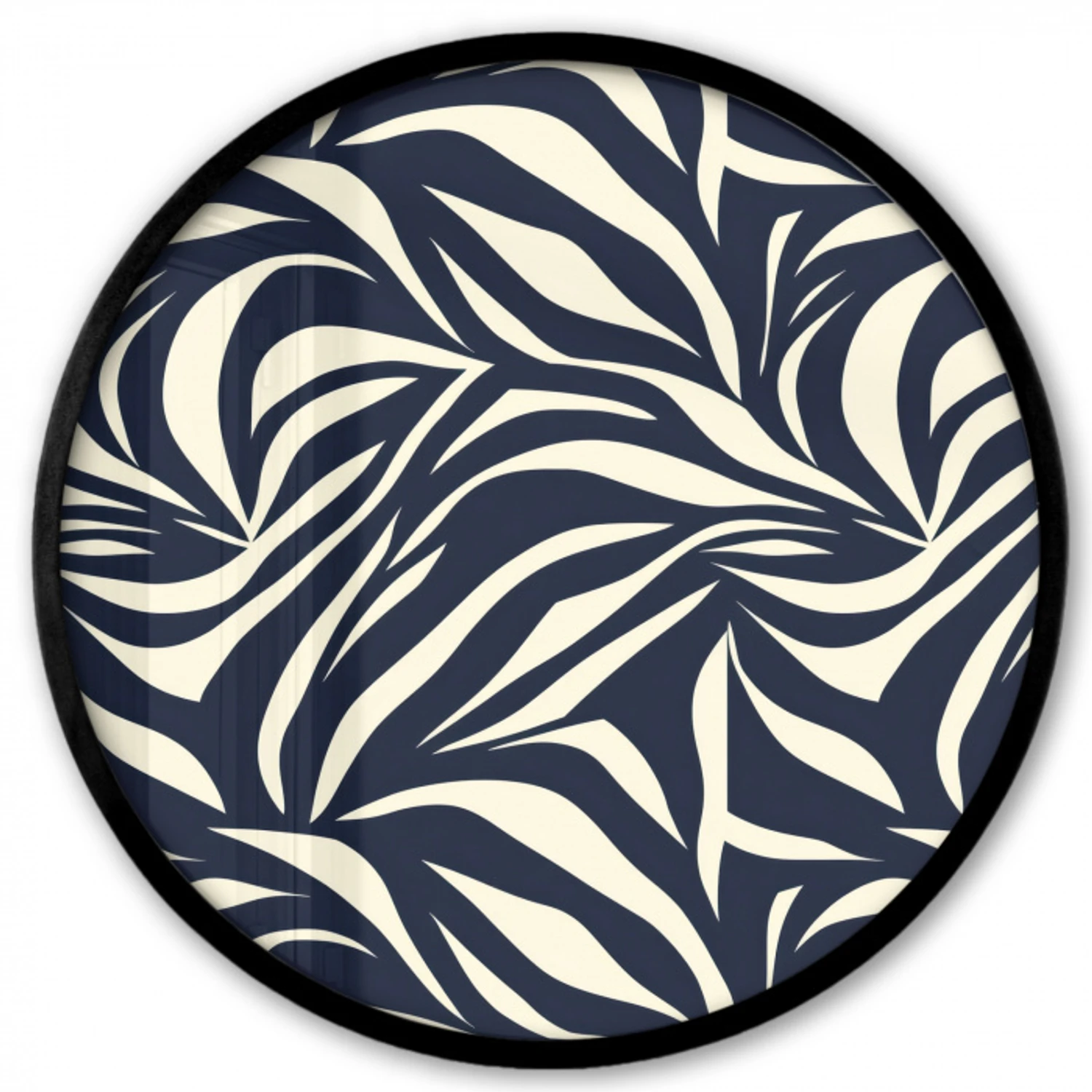 Bladvormen - Blauw - Patroon - Wit Fotolijst rond zonder passe partout klein 856 -3d