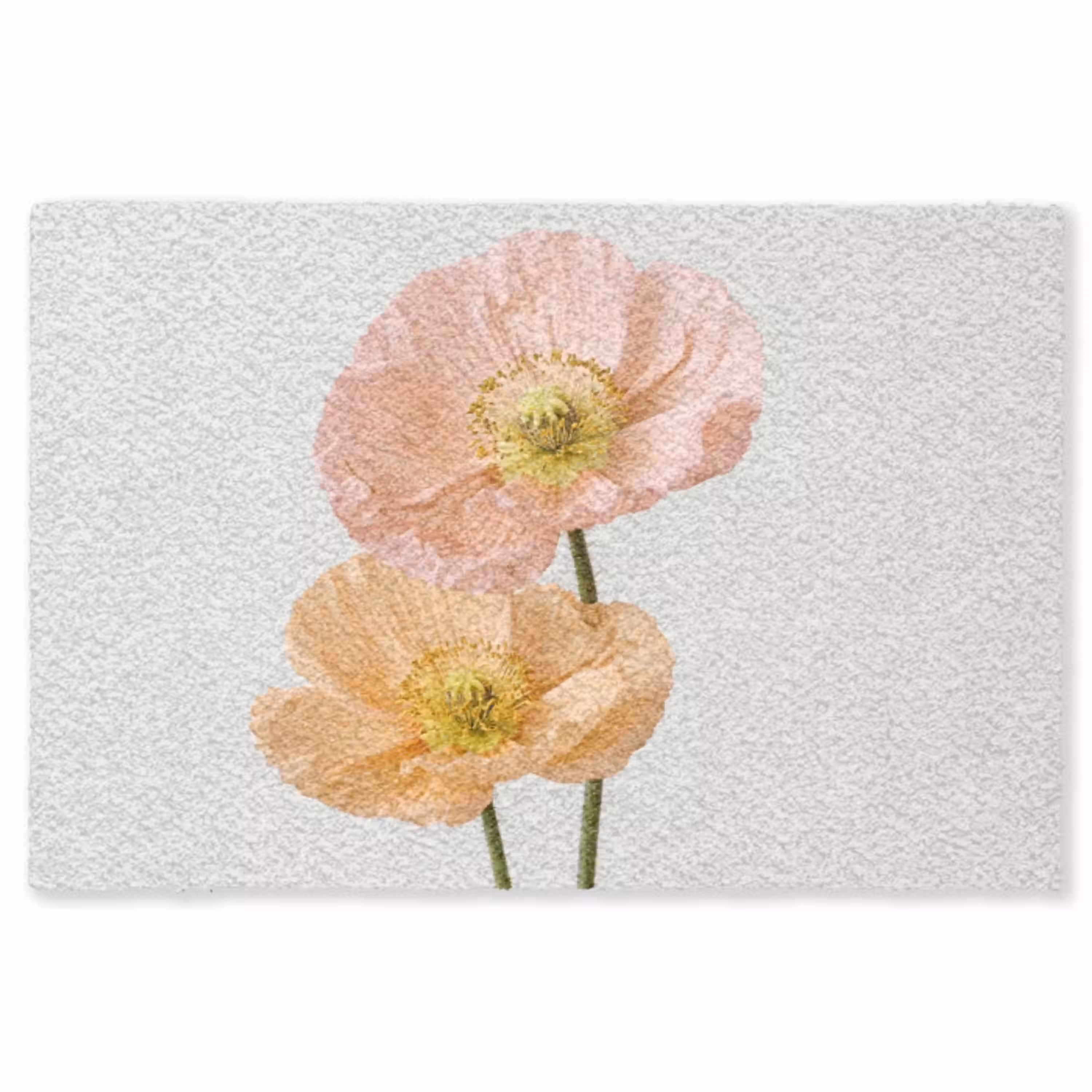 Papavers - Botanisch - Roze Vloerkleed Rechthoek klein -3d