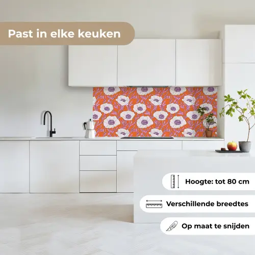 Bloemen - Grafisch - Oranje keuken achterwand 2 middel 871 -sfeer4_NL