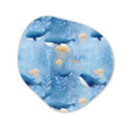 Walvissen - Oceaan - Blauw Wandcirkel Organisch Forex 3mm klein 629 -3d