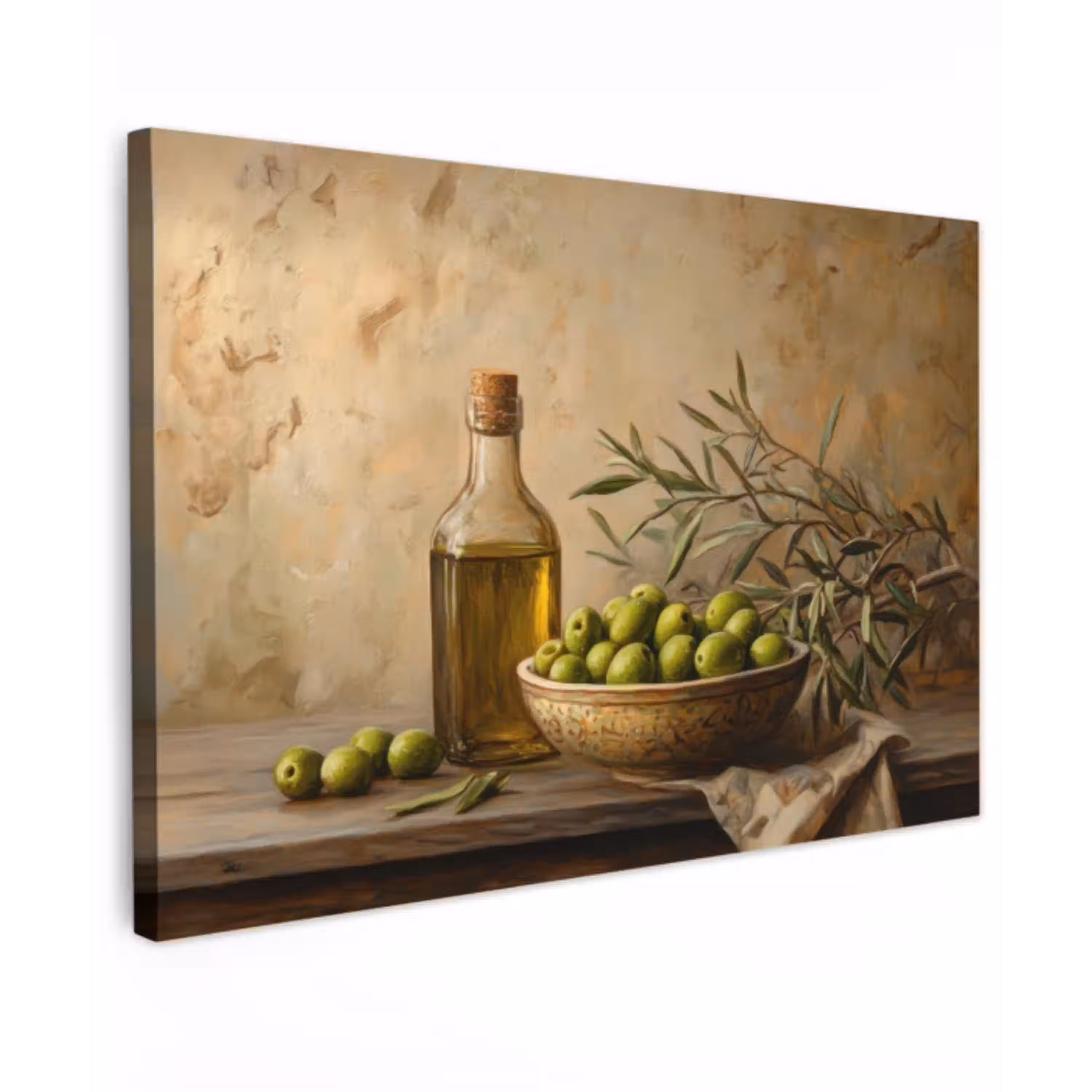 Olijven - Stilleven - Vintage canvas 2cm klein -z3d